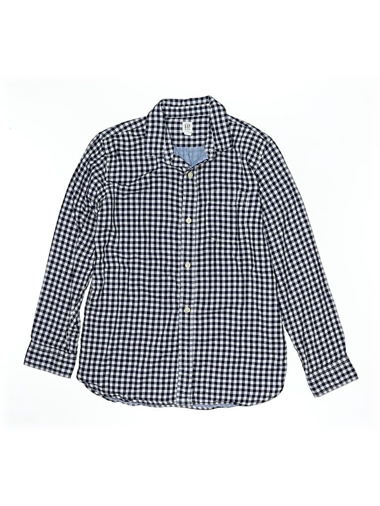 Pre-owned Gap Kids' Long Sleeve Button Down Shirt In Blue