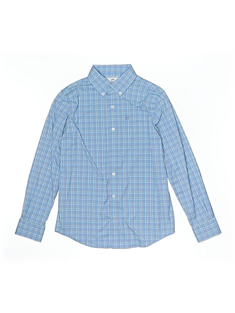 Pre-owned Southern Tide Kids' Long Sleeve Button Down Shirt In Blue