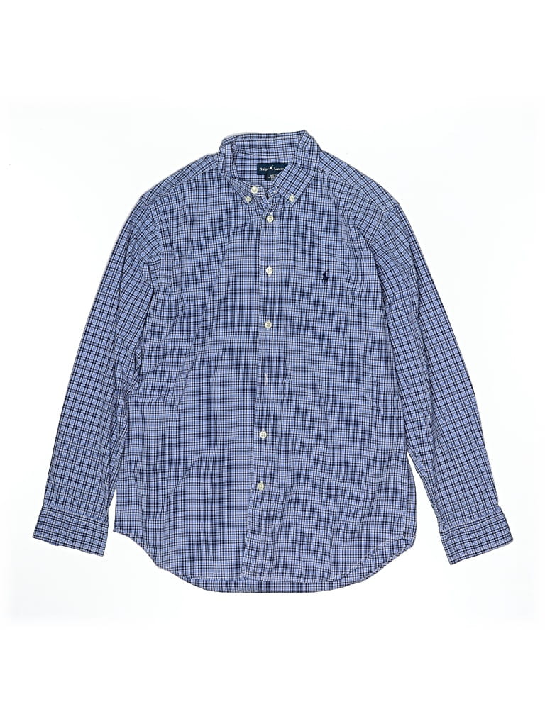 Pre-owned Ralph Lauren Kids' Long Sleeve Button Down Shirt In Blue