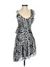 Parker 100% Polyester Paisley Silver Black Cocktail Dress Size XS - photo 1