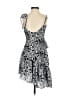 Parker 100% Polyester Paisley Silver Black Cocktail Dress Size XS - photo 2