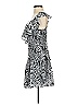 Parker 100% Polyester Paisley Silver Black Cocktail Dress Size XS - photo 5