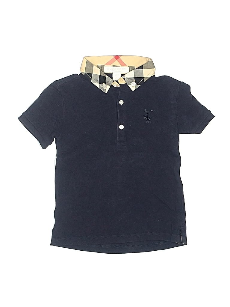 Pre-owned Burberry Kids' Short Sleeve Polo Shirt In Blue