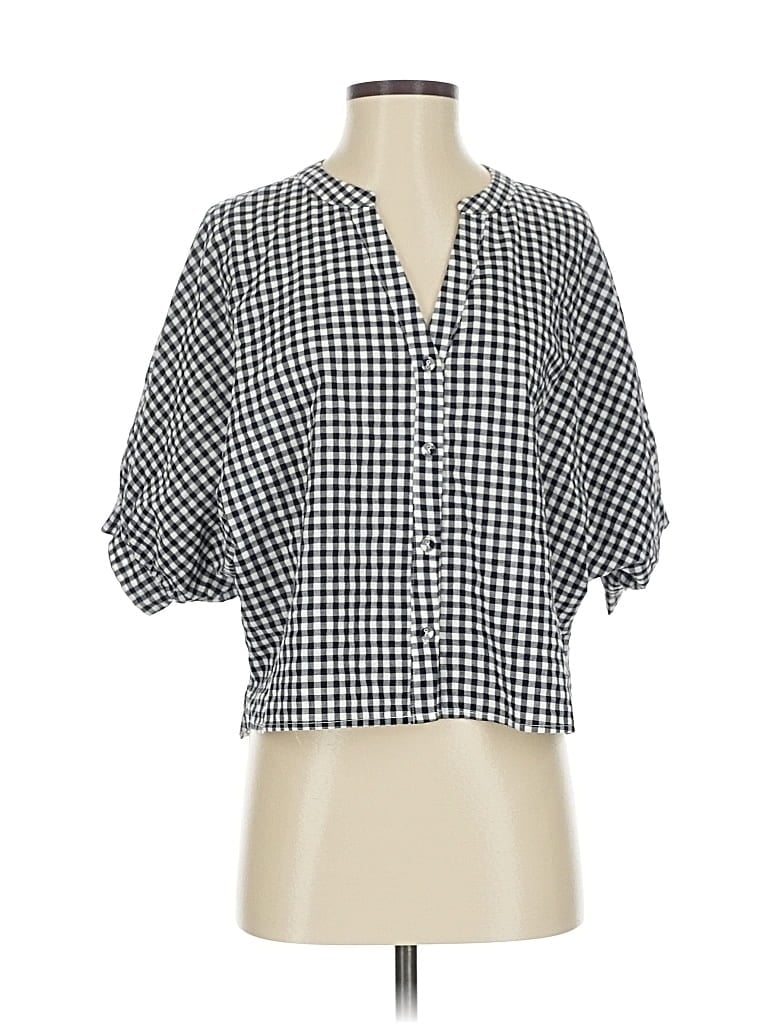 Pre-owned Allie Rose 3/4 Sleeve Blouse In Gray