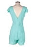 Honey Punch 100% Rayon Solid Teal Romper Size S - photo 2