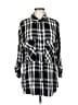 Sanctuary Plaid Black 3/4 Sleeve Button-Down Shirt Size M - photo 1