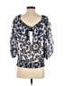 Veronica M. 100% Polyester Blue Short Sleeve Blouse Size XS - photo 2