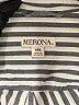 Merona 100% Rayon Stripes Silver White Long Sleeve Button-Down Shirt Size XXL - photo 6