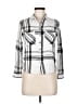 Vigoss Plaid White Silver 3/4 Sleeve Button-Down Shirt Size M - photo 1