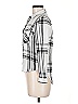 Vigoss Plaid White Silver 3/4 Sleeve Button-Down Shirt Size M - photo 5