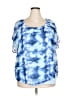 Live and Let Live 100% Polyester Blue Short Sleeve Blouse Size 2X - photo 1