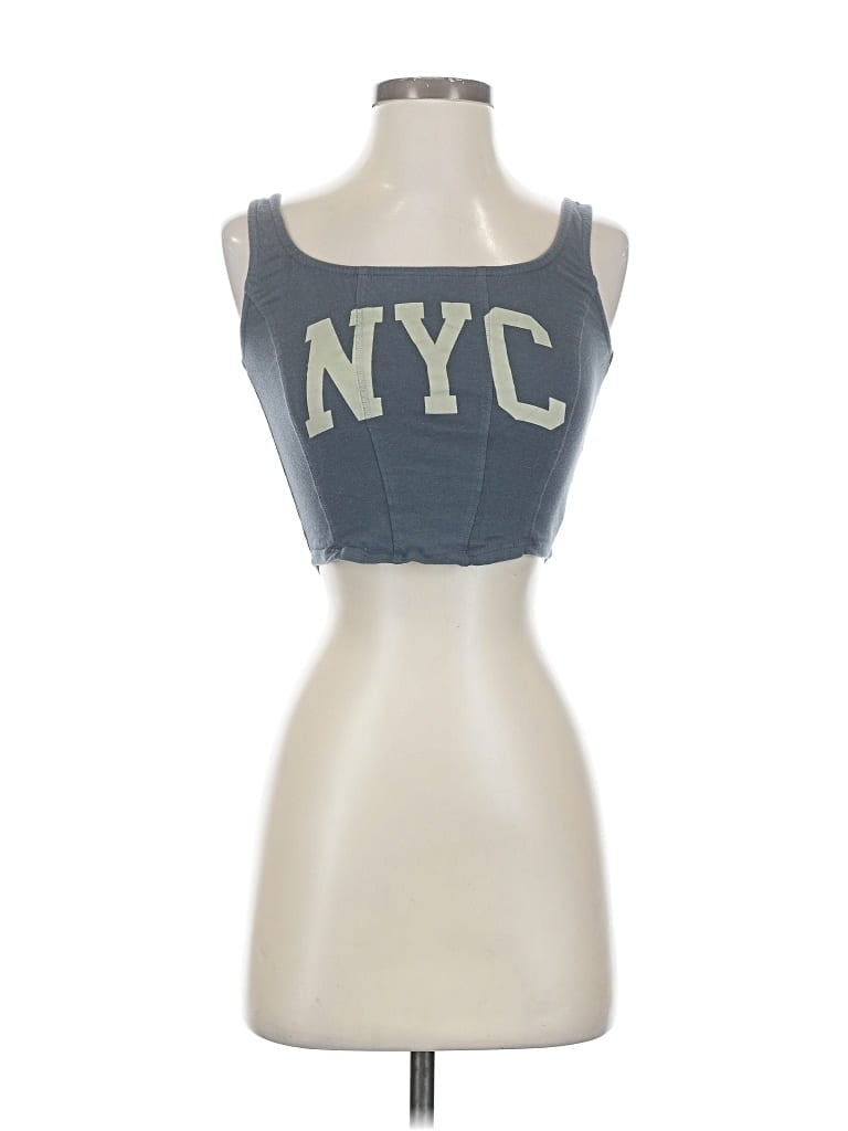 Pre-owned Grayson Threads Tank Top Blue Strapless Neckline Tops