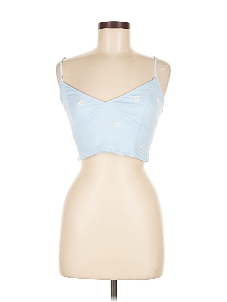 Pre-owned Blue Blush Sleeveless Top Blue Sweetheart Neckline Tops