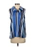 Vince Camuto 100% Polyester Stripes Blue Sleeveless Blouse Size S - photo 1