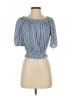 Elan Blue Short Sleeve Blouse Size S - photo 1