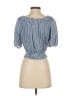 Elan Blue Short Sleeve Blouse Size S - photo 2