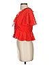 Finders 100% Polyester Red Short Sleeve Blouse Size S - photo 5