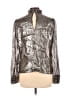 A.L.C. Metallic Silver Long Sleeve Blouse Size 10 - photo 2
