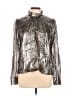 A.L.C. Metallic Silver Long Sleeve Blouse Size 10 - photo 1