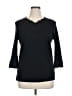 Traditions 100% Cotton Black 3/4 Sleeve Top Size XL - photo 1
