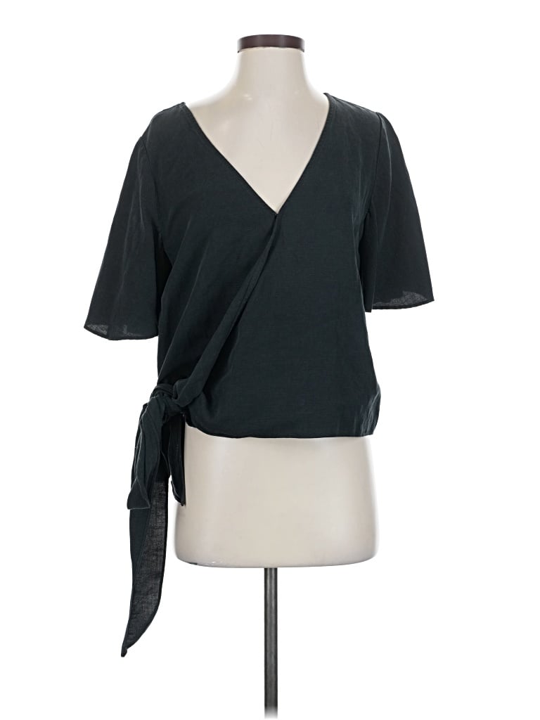 Pre-owned Vetta Short Sleeve Blouse In Black