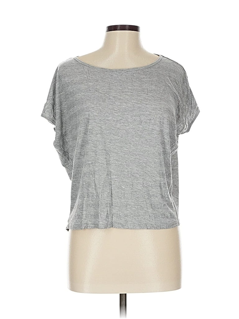 Pre-owned August Silk Short Sleeve T-shirt In Gray