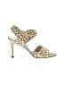 Vanessa Noel Animal Print Ivory Tan Heels Size EU 36 1/2 - photo 1