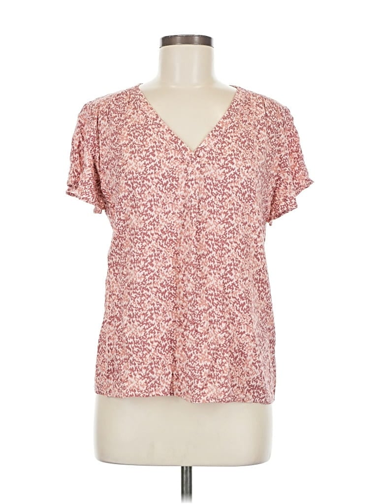 Pre-owned Caslon Short Sleeve Blouse In Pink