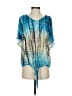 One World Tie-dye Blue Short Sleeve Blouse Size S (petite) - photo 1