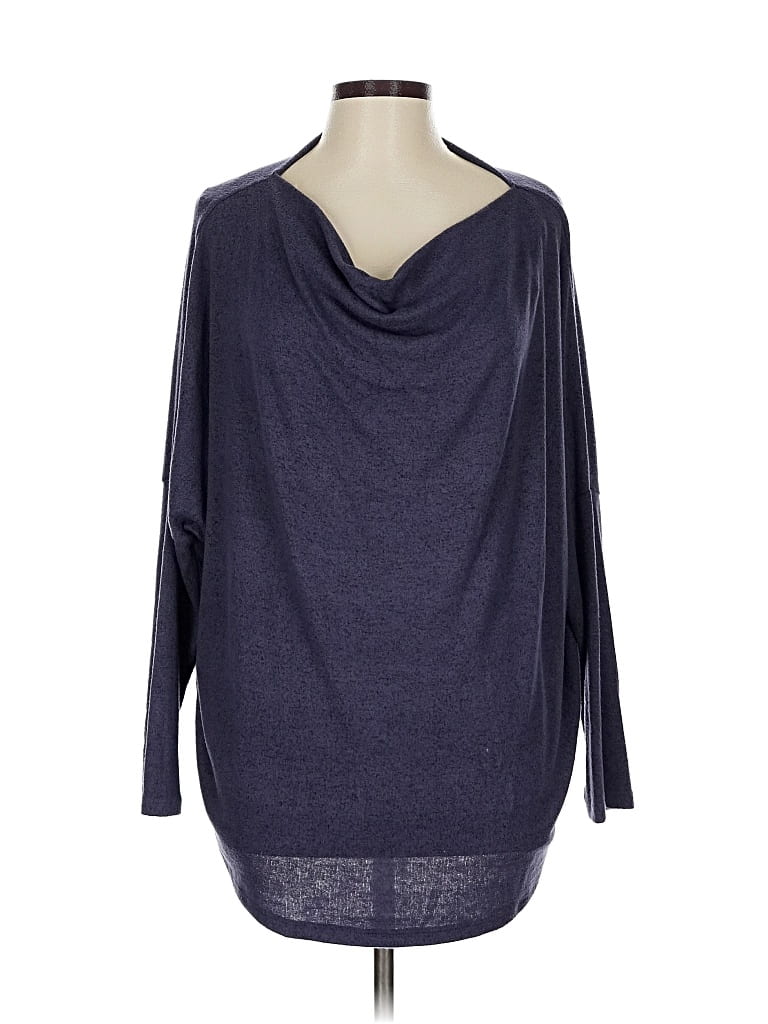 Pre-owned Eesome Long Sleeve Top Blue Cowl Neck Tops