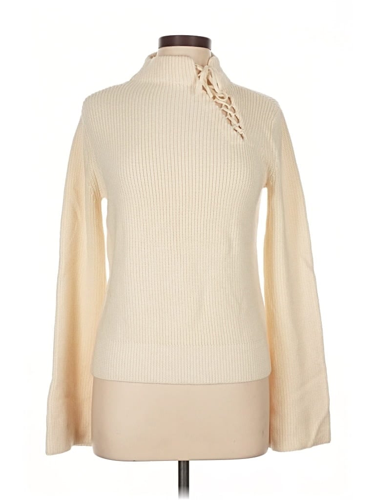 Pre-owned 7 For All Mankind Turtleneck Sweater In White