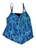 Mainstream Print Blue Swimsuit Top Size 14 - photo 1