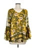 CAbi 100% Polyester Yellow 3/4 Sleeve Blouse Size M - photo 1