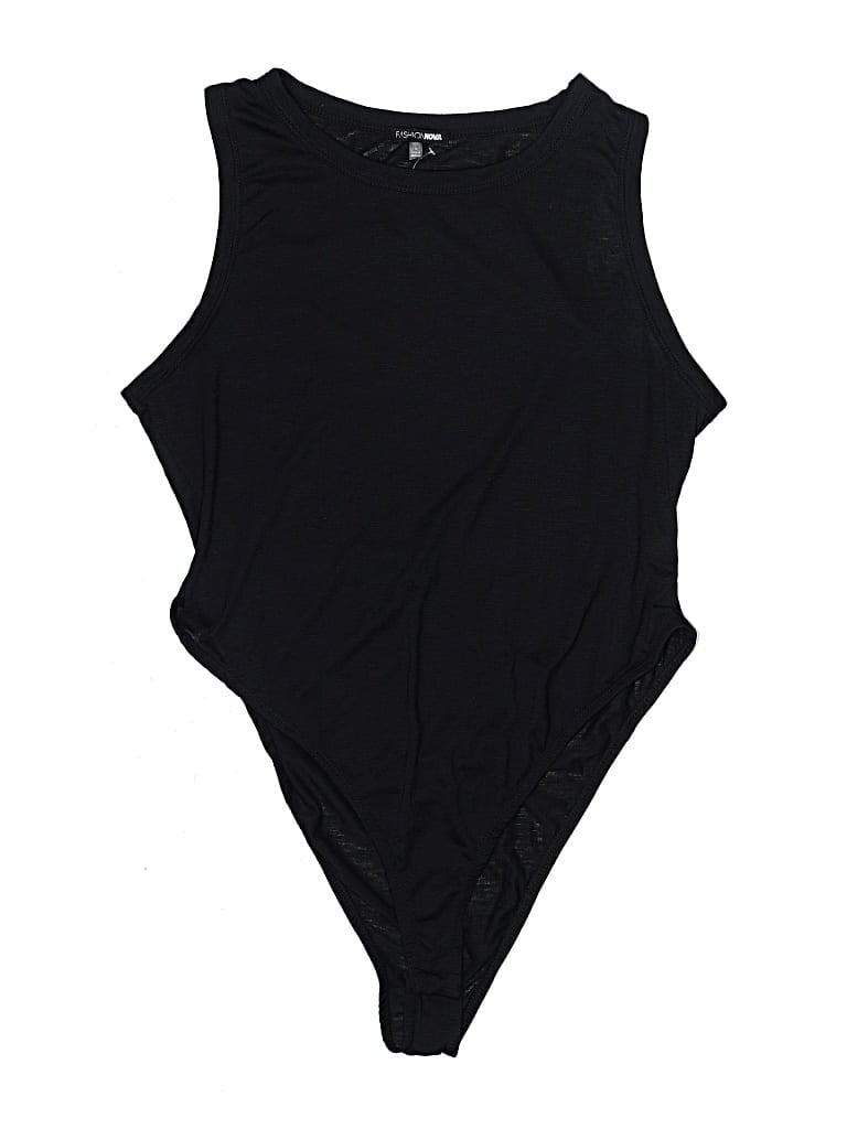 Fashion Nova Bodysuit: Black Tops - Size 1X