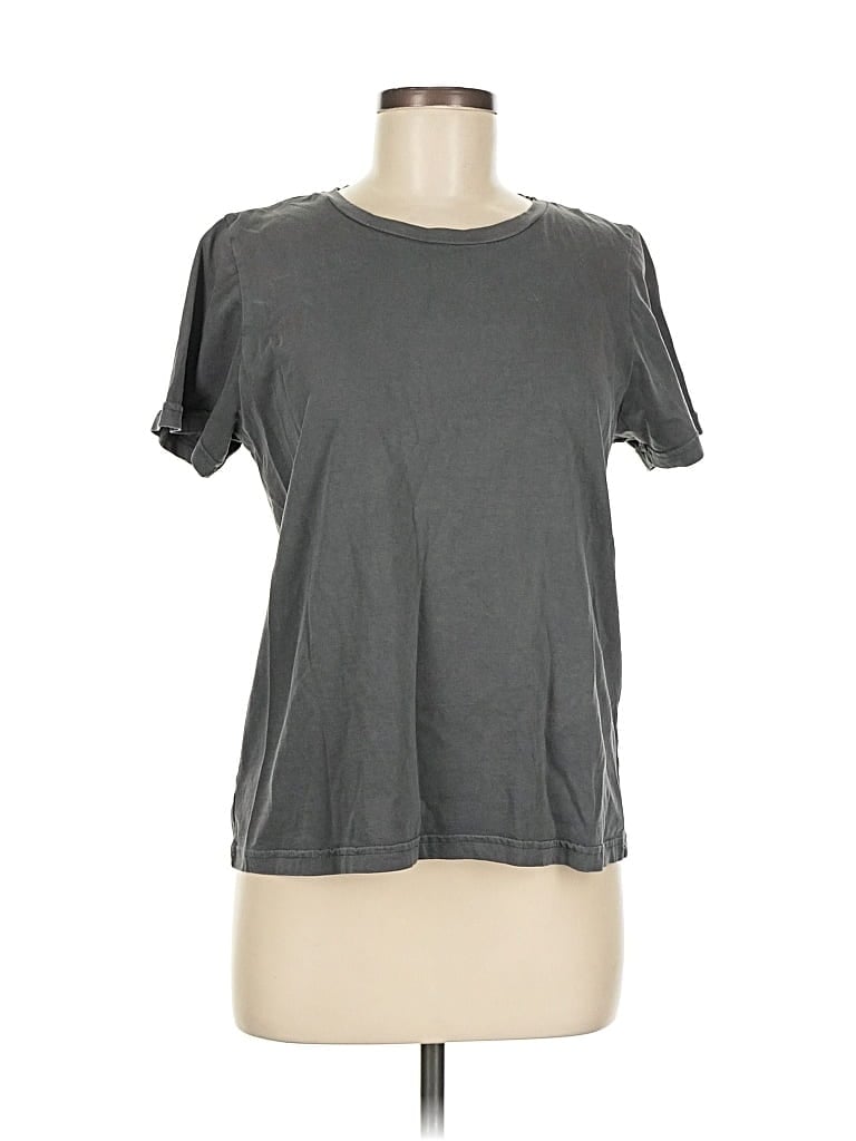 Pre-owned 7 For All Mankind Short Sleeve T-shirt In Gray