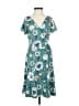 Kaileigh Print Teal Casual Dress Size XS - photo 1