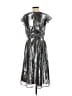 Inclán Studio 100% Polyester Metallic Silver Cocktail Dress Size 2 - photo 2