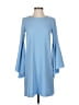 Aqua Solid Blue Casual Dress Size S - photo 1