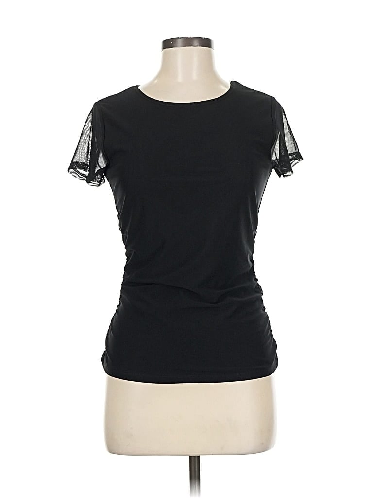 Pre-owned Just Be ... Short Sleeve Top Black Crew Neck Tops