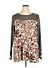 Logo Layers Gray Long Sleeve Blouse Size 1X - photo 1
