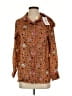 Plush 100% Polyester Brown Long Sleeve Blouse Size XS - photo 1