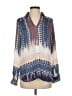 Candie's 100% Polyester Print Blue Long Sleeve Blouse Size S - photo 1