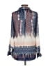 Candie's 100% Polyester Print Blue Long Sleeve Blouse Size S - photo 2
