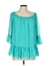 DR2 100% Polyester Teal 3/4 Sleeve Blouse Size L - photo 1