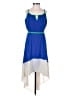 Willow & Clay 100% Polyester Color Block Blue Casual Dress Size XS - photo 1