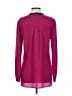 Tory Burch 100% Silk Pink Burgundy Long Sleeve Silk Top Size 4 - photo 2