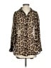 French Connection 100% Polyester Animal Print Brown Long Sleeve Blouse Size S - photo 1
