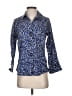 Foxcroft Print Blue 3/4 Sleeve Button-Down Shirt Size 4 - photo 1