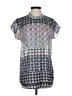CAbi 100% Polyester Houndstooth Silver Short Sleeve Blouse Size S - photo 1