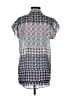 CAbi 100% Polyester Houndstooth Silver Short Sleeve Blouse Size S - photo 2